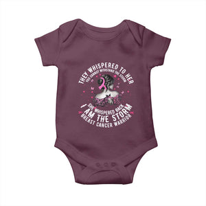 Breast Cancer Baby Onesie Pink Ribbon I Am Storm TS10 Maroon Print Your Wear