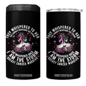 Breast Cancer 4 in 1 Can Cooler Tumbler Pink Ribbon I Am Storm TS10 One Size: 16 oz Black Print Your Wear