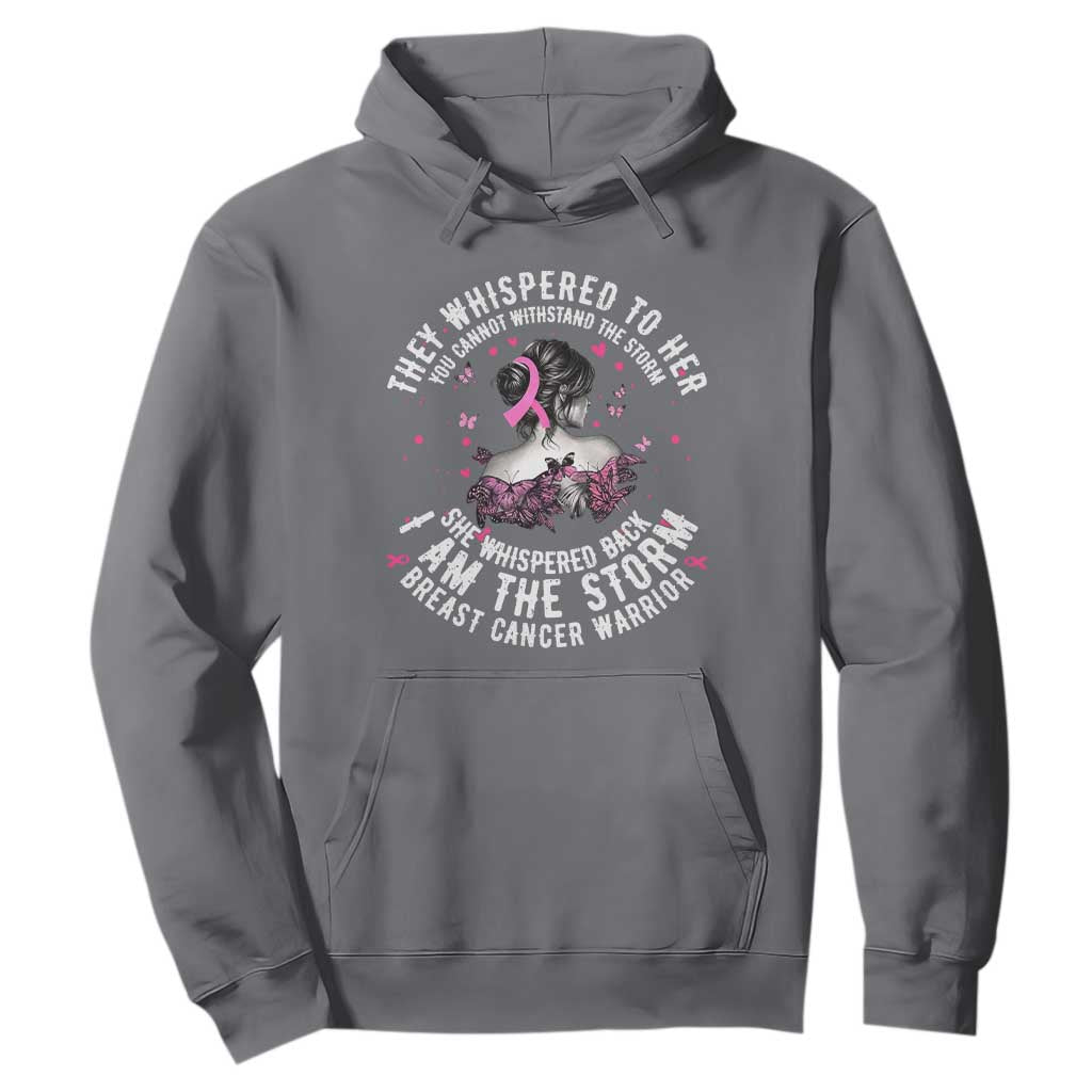 Breast Cancer Hoodie Pink Ribbon I Am Storm TS10 Charcoal Print Your Wear