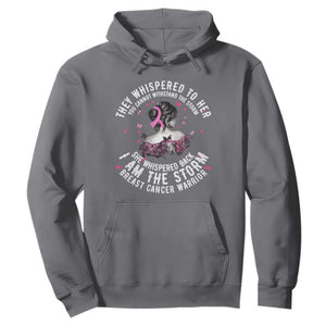 Breast Cancer Hoodie Pink Ribbon I Am Storm TS10 Charcoal Print Your Wear