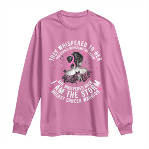 Breast Cancer Long Sleeve Shirt Pink Ribbon I Am Storm - Print Your Wear