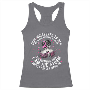 Breast Cancer Racerback Tank Top Pink Ribbon I Am Storm - Print Your Wear