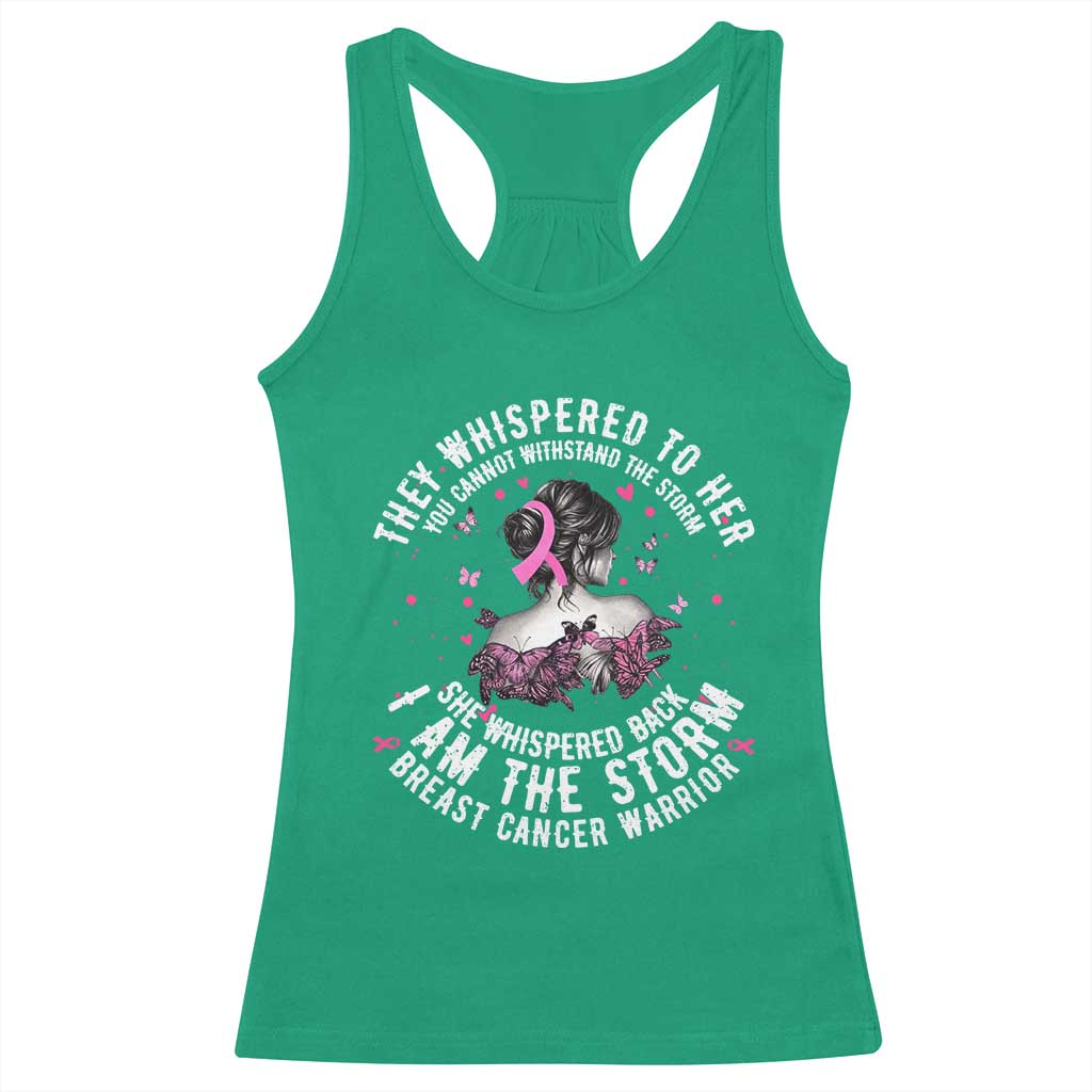 Breast Cancer Racerback Tank Top Pink Ribbon I Am Storm TS10 Irish Green Print Your Wear