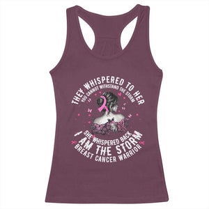 Breast Cancer Racerback Tank Top Pink Ribbon I Am Storm - Print Your Wear