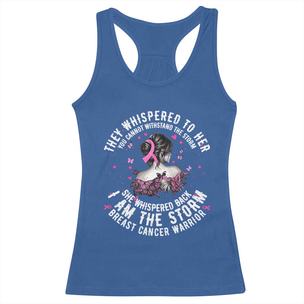 Breast Cancer Racerback Tank Top Pink Ribbon I Am Storm TS10 Royal Blue Print Your Wear