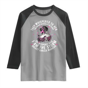 Breast Cancer Raglan Shirt Pink Ribbon I Am Storm TS10 Sport Gray Black Print Your Wear