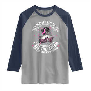 Breast Cancer Raglan Shirt Pink Ribbon I Am Storm TS10 Sport Gray Navy Print Your Wear