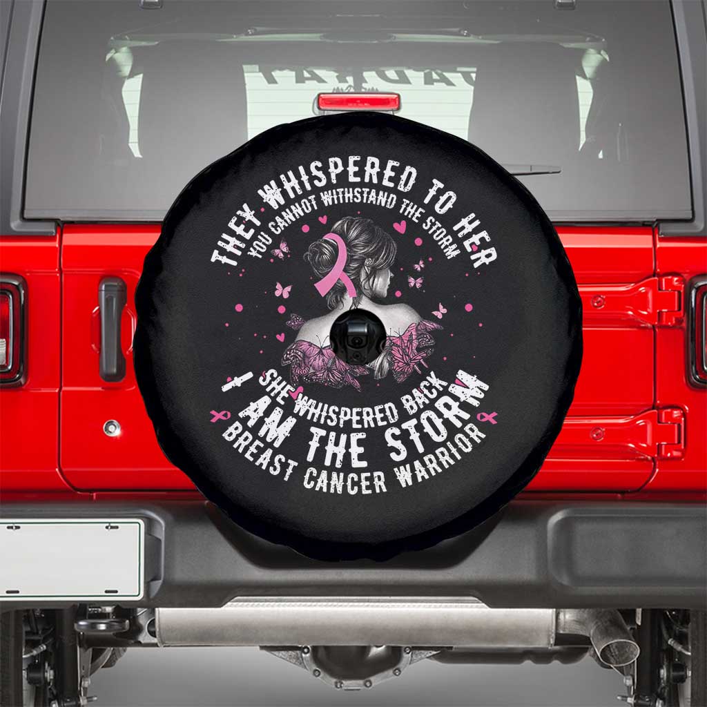 Breast Cancer Spare Tire Cover Pink Ribbon I Am Storm TS10 Black Print Your Wear