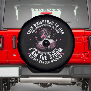 Breast Cancer Spare Tire Cover Pink Ribbon I Am Storm TS10 Black Print Your Wear