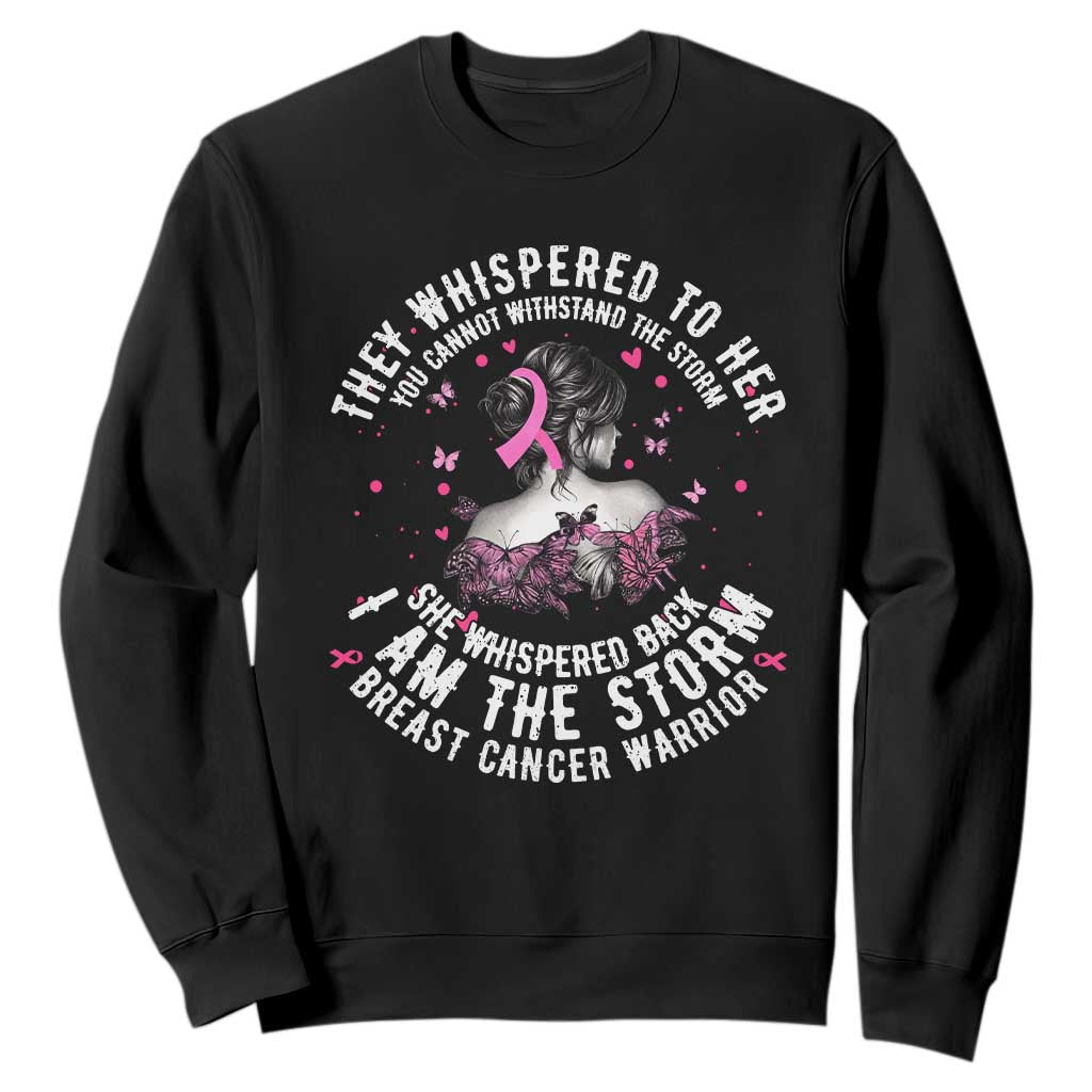 Breast Cancer Sweatshirt Pink Ribbon I Am Storm - Print Your Wear