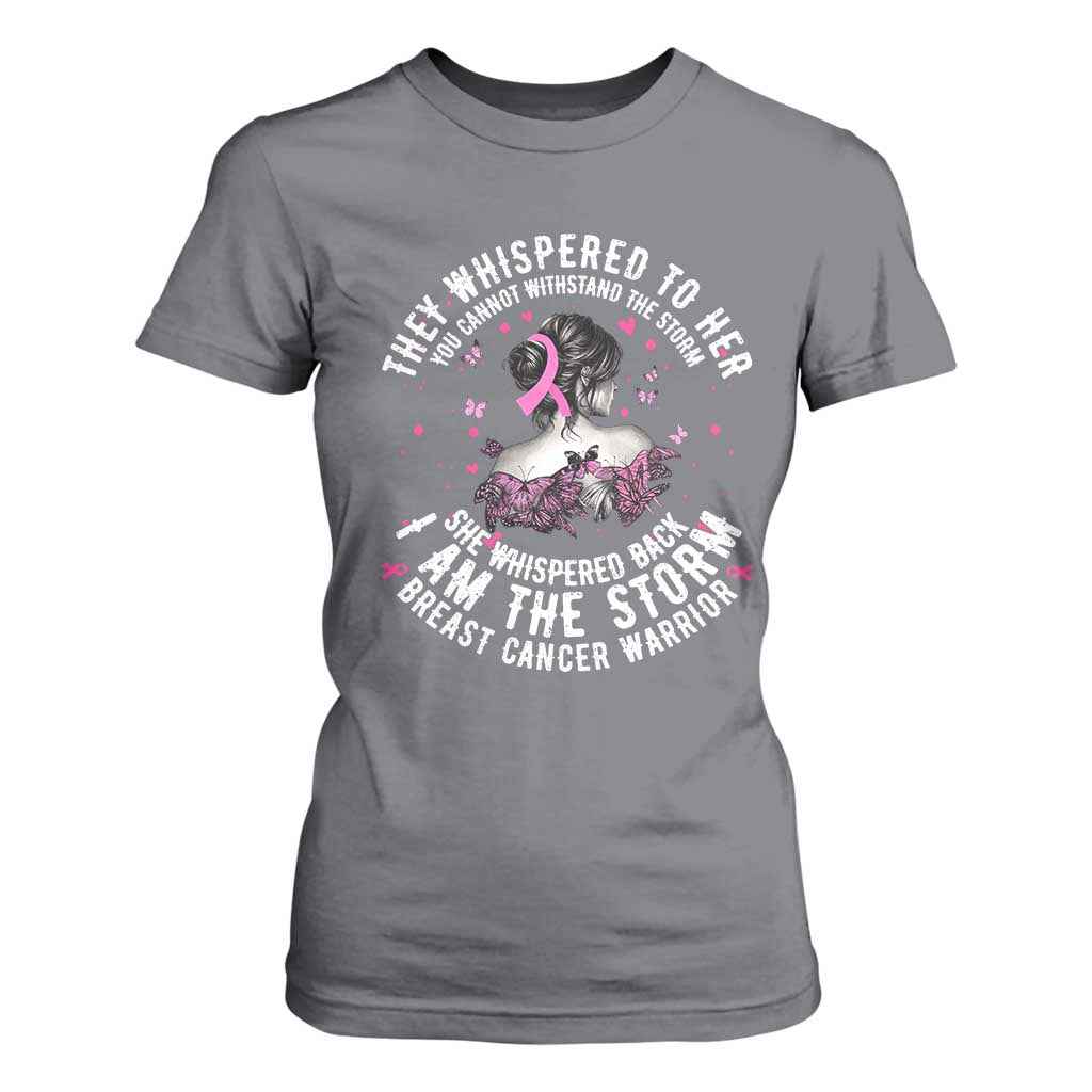 Breast Cancer T Shirt For Women Pink Ribbon I Am Storm TS10 Charcoal Print Your Wear