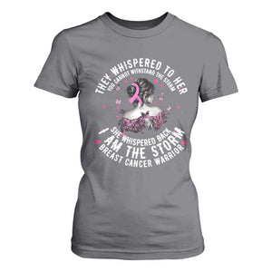 Breast Cancer T Shirt For Women Pink Ribbon I Am Storm TS10 Charcoal Print Your Wear