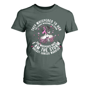 Breast Cancer T Shirt For Women Pink Ribbon I Am Storm TS10 Dark Forest Green Print Your Wear