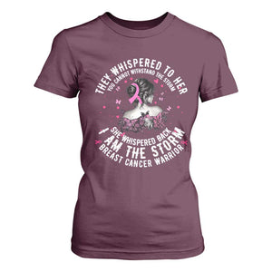 Breast Cancer T Shirt For Women Pink Ribbon I Am Storm TS10 Maroon Print Your Wear