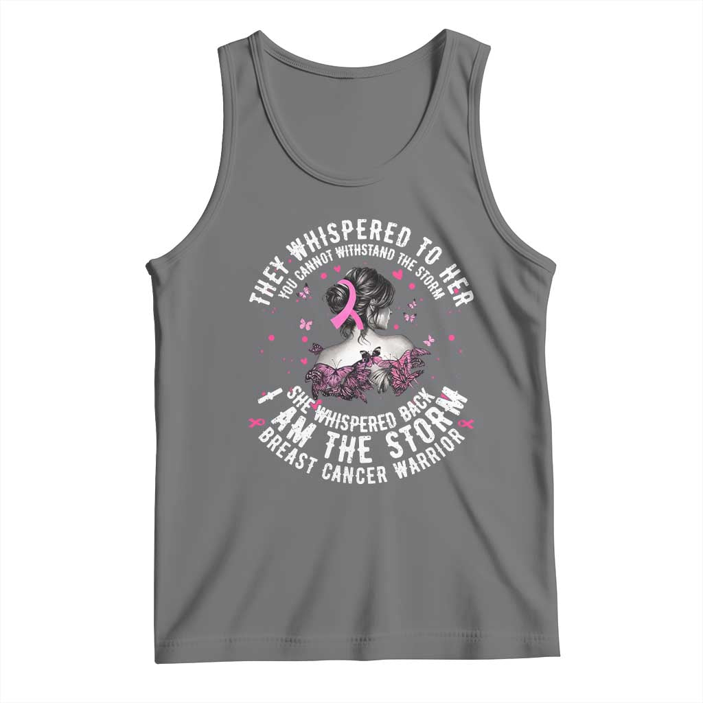 Breast Cancer Tank Top Pink Ribbon I Am Storm TS10 Black Heather Print Your Wear