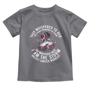 Breast Cancer Toddler T Shirt Pink Ribbon I Am Storm TS10 Charcoal Print Your Wear