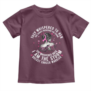 Breast Cancer Toddler T Shirt Pink Ribbon I Am Storm TS10 Maroon Print Your Wear