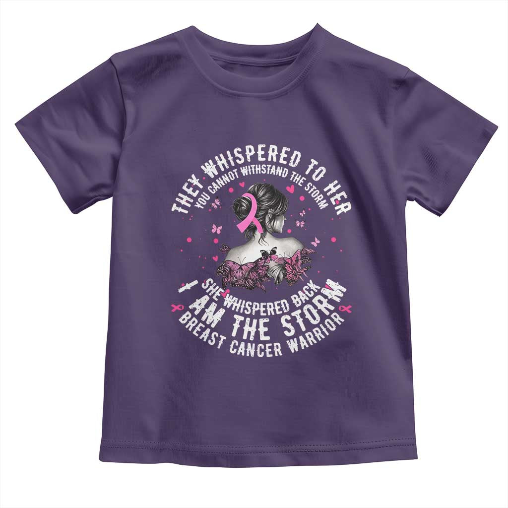 Breast Cancer Toddler T Shirt Pink Ribbon I Am Storm TS10 Purple Print Your Wear