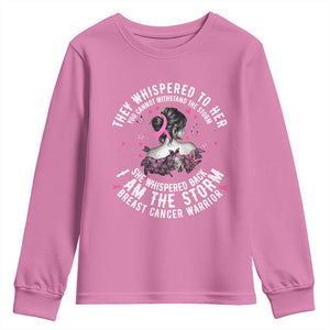 Breast Cancer Youth Sweatshirt Pink Ribbon I Am Storm TS10 Azalea Print Your Wear