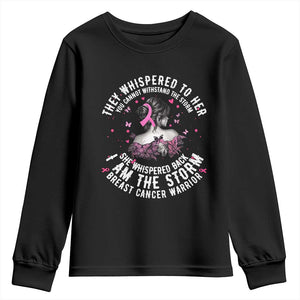 Breast Cancer Youth Sweatshirt Pink Ribbon I Am Storm TS10 Black Print Your Wear