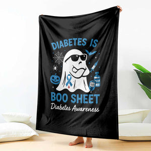 Diabetes is Boo Sheet Throw Blanket Funny Halloween Ghost Diabetes Type 1 2 Awareness TS10 Print Your Wear