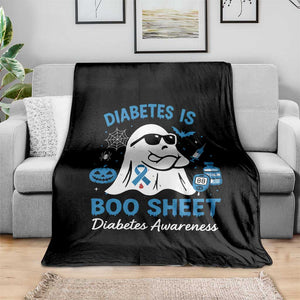 Diabetes is Boo Sheet Throw Blanket Funny Halloween Ghost Diabetes Type 1 2 Awareness TS10 Print Your Wear