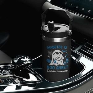 Diabetes is Boo Sheet Flip Straw Tumbler Funny Halloween Ghost Diabetes Type 1 2 Awareness TS10 Print Your Wear