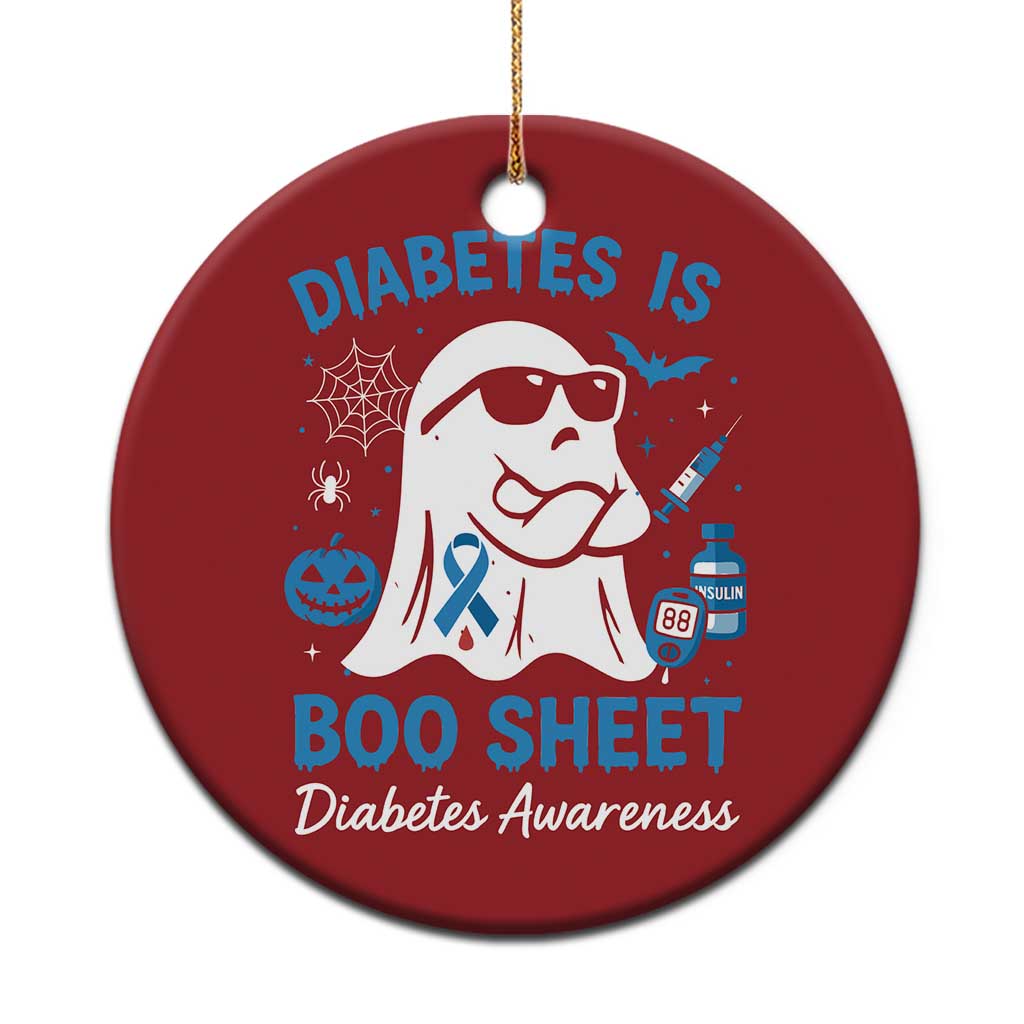 Diabetes is Boo Sheet Christmas Ornament Funny Halloween Ghost Diabetes Type 1 2 Awareness TS10 Print Your Wear