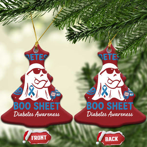 Diabetes is Boo Sheet Christmas Ornament Funny Halloween Ghost Diabetes Type 1 2 Awareness TS10 Christmas Tree Red Print Your Wear