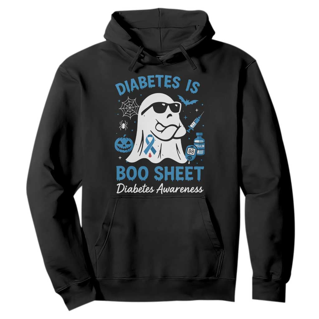 Diabetes is Boo Sheet Hoodie Funny Halloween Ghost Diabetes Type 1 2 Awareness TS10 Black Print Your Wear