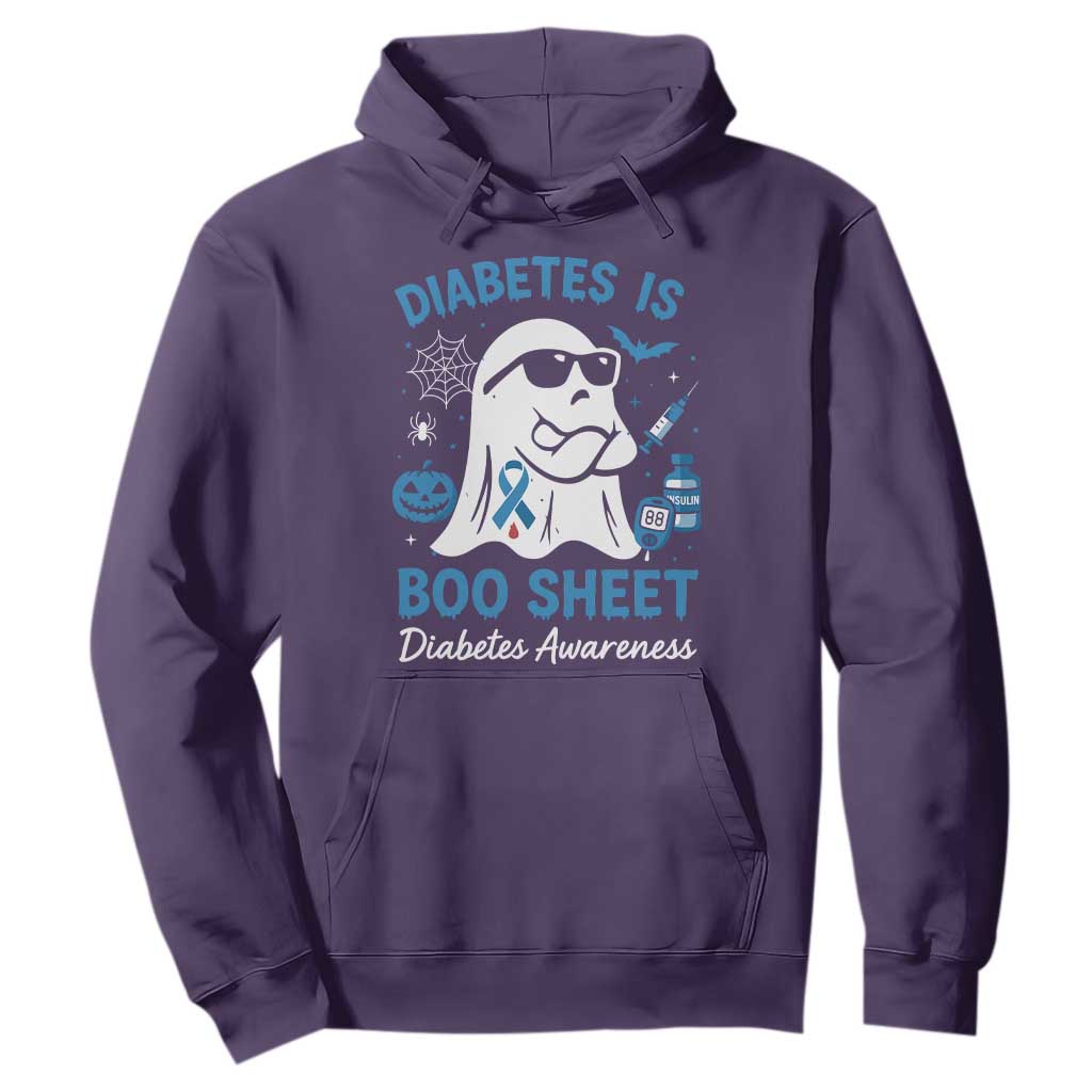 Diabetes is Boo Sheet Hoodie Funny Halloween Ghost Diabetes Type 1 2 Awareness TS10 Purple Print Your Wear