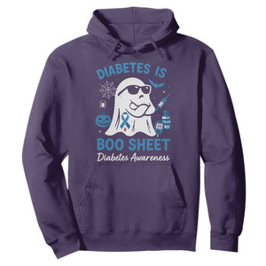 Diabetes is Boo Sheet Hoodie Funny Halloween Ghost Diabetes Type 1 2 Awareness TS10 Purple Print Your Wear