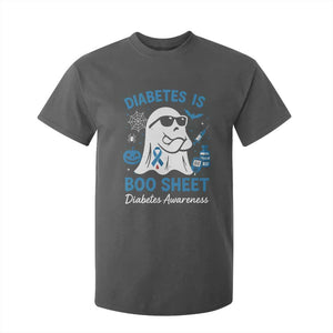Diabetes is Boo Sheet T Shirt For Kid Funny Halloween Ghost Diabetes Type 1 2 Awareness TS10 Dark Heather Print Your Wear