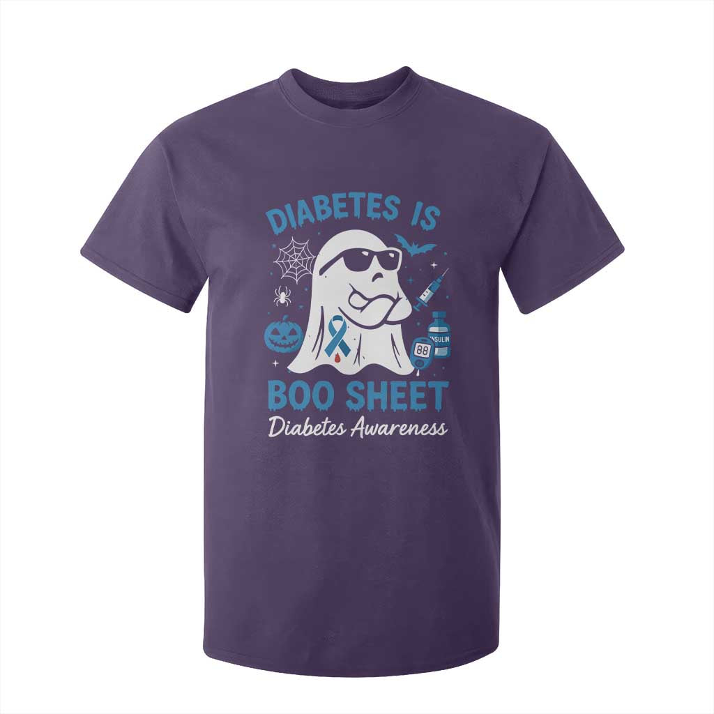 Diabetes is Boo Sheet T Shirt For Kid Funny Halloween Ghost Diabetes Type 1 2 Awareness TS10 Purple Print Your Wear