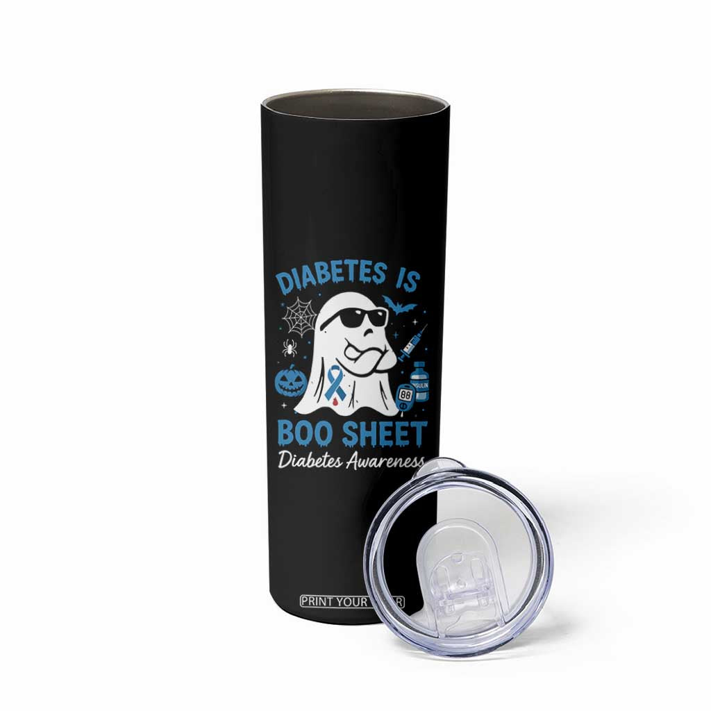 Diabetes is Boo Sheet Skinny Tumbler Funny Halloween Ghost Diabetes Type 1 2 Awareness TS10 Print Your Wear