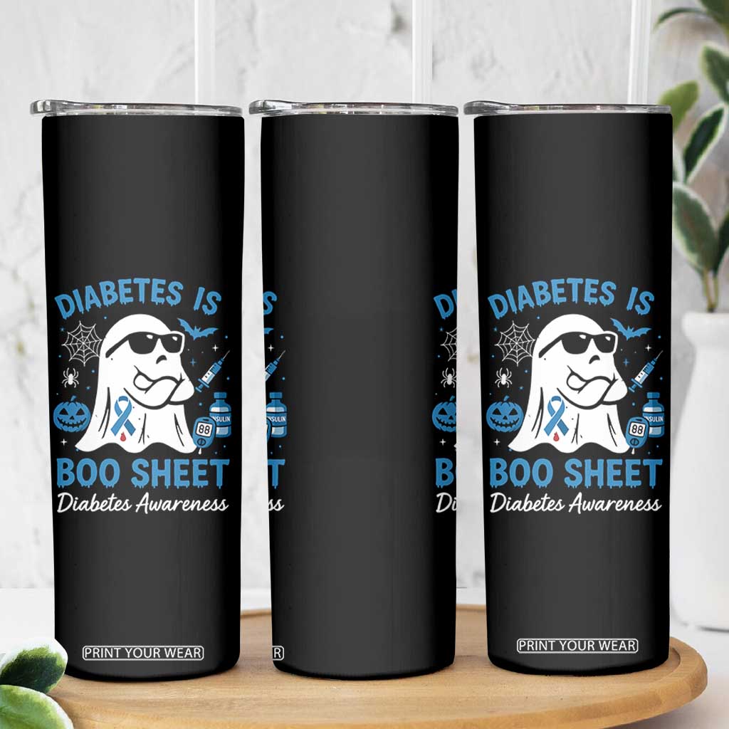 Diabetes is Boo Sheet Skinny Tumbler Funny Halloween Ghost Diabetes Type 1 2 Awareness TS10 Print Your Wear
