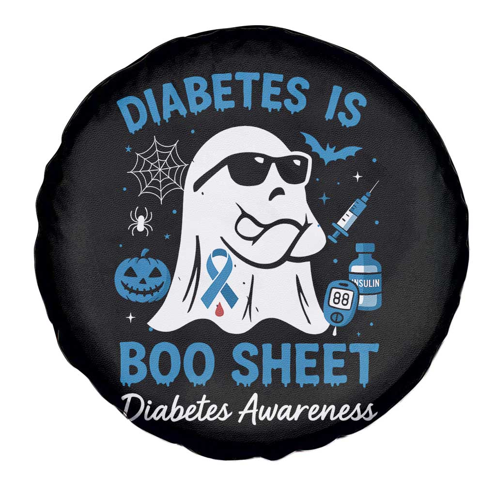 Diabetes is Boo Sheet Spare Tire Cover Funny Halloween Ghost Diabetes Type 1 2 Awareness TS10 Print Your Wear
