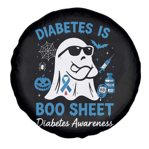 Diabetes is Boo Sheet Spare Tire Cover Funny Halloween Ghost Diabetes Type 1 2 Awareness TS10 Print Your Wear