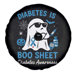 Diabetes is Boo Sheet Spare Tire Cover Funny Halloween Ghost Diabetes Type 1 2 Awareness TS10 Print Your Wear