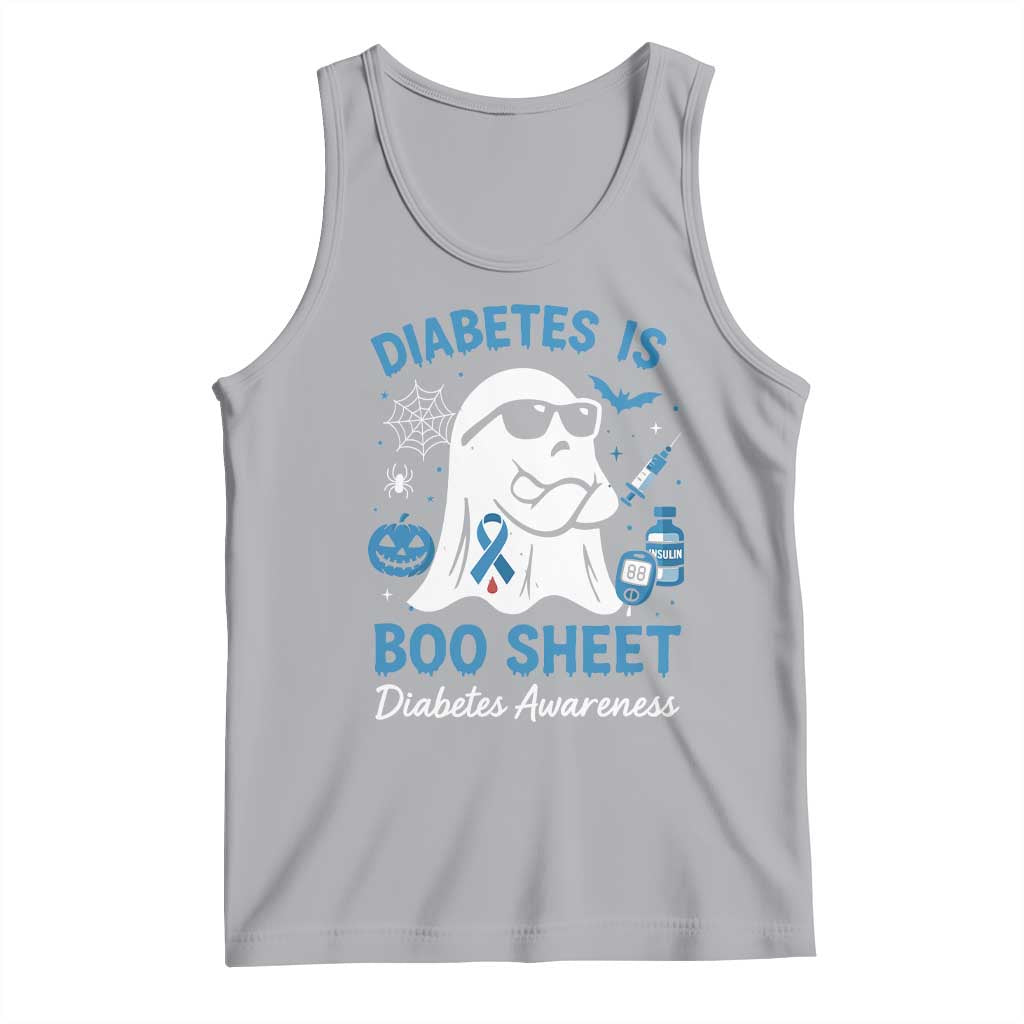Diabetes is Boo Sheet Tank Top Funny Halloween Ghost Diabetes Type 1 2 Awareness TS10 Athletic Heather Print Your Wear