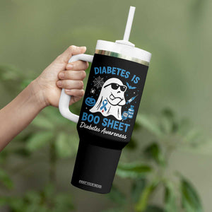 Diabetes is Boo Sheet Tumbler With Handle Funny Halloween Ghost Diabetes Type 1 2 Awareness TS10 Print Your Wear