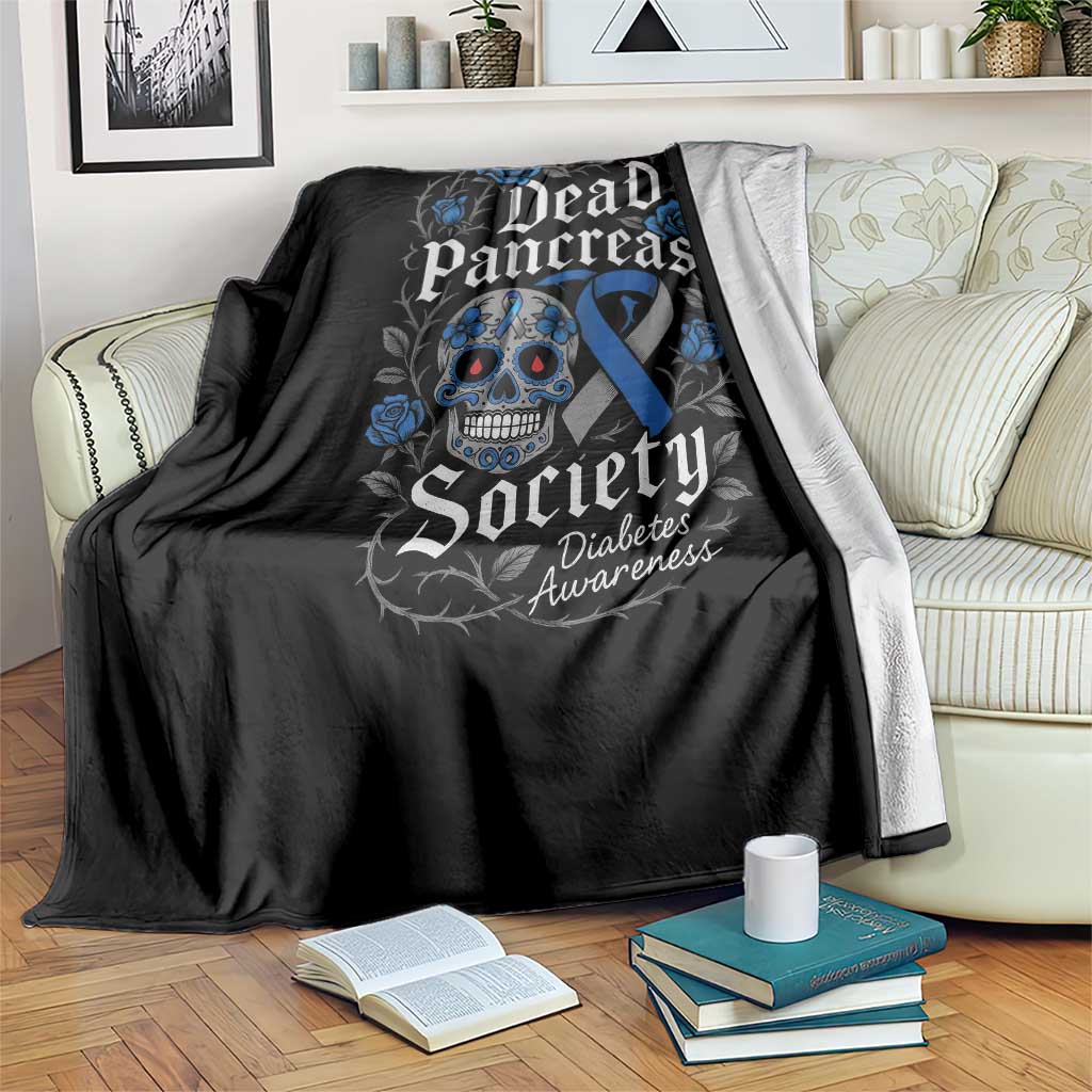 Funny Diabetes Type 1 Awareness Throw Blanket Dead Pancreas Society Sugar Skull TS10 Print Your Wear