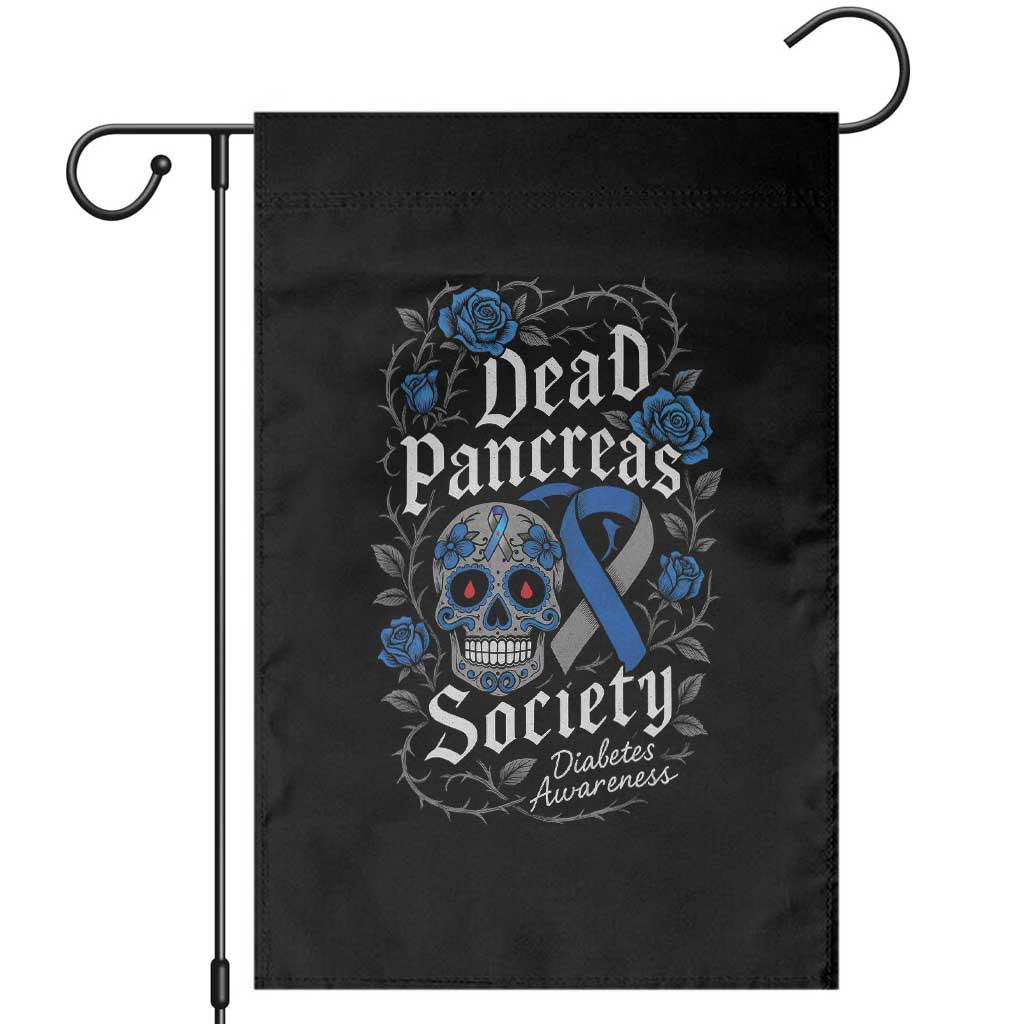 Funny Diabetes Type 1 Awareness Garden Flag Dead Pancreas Society Sugar Skull TS10 Black Print Your Wear