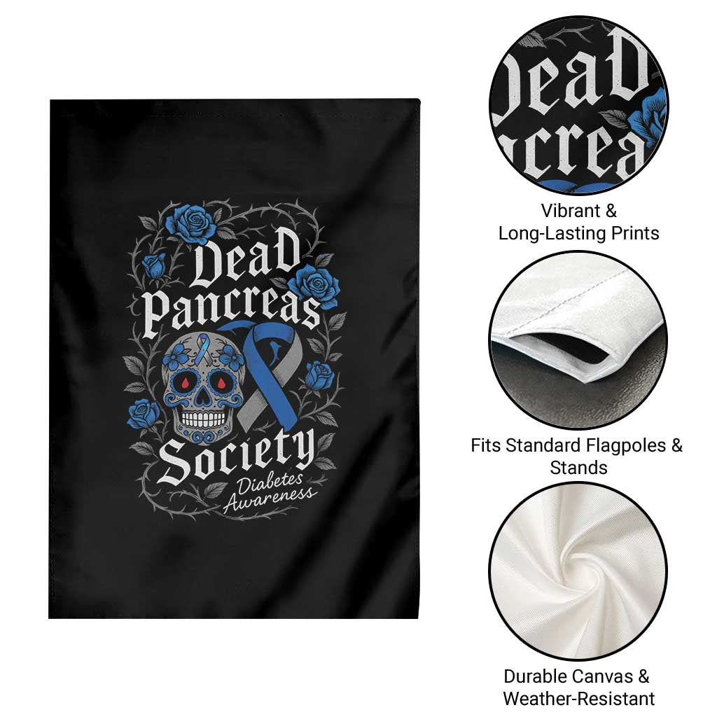Funny Diabetes Type 1 Awareness Garden Flag Dead Pancreas Society Sugar Skull TS10 Print Your Wear