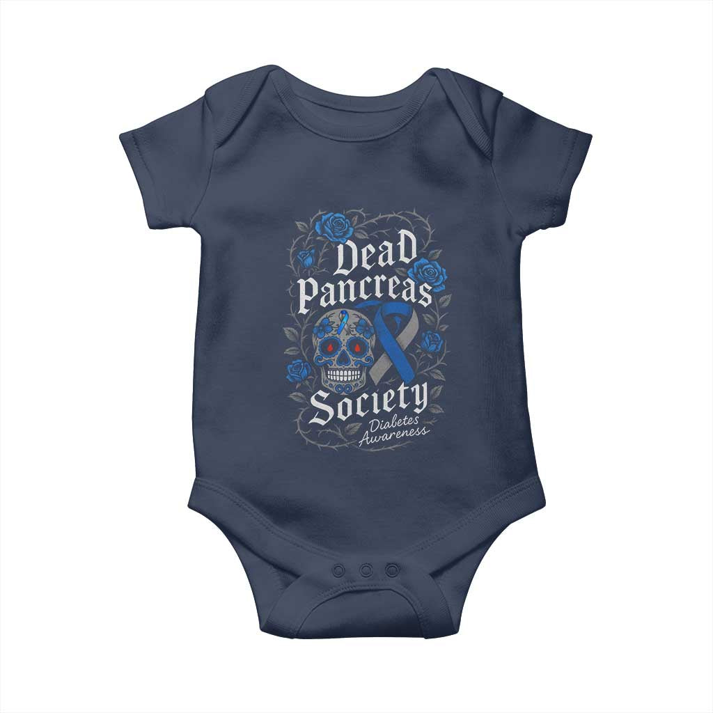 Funny Diabetes Type 1 Awareness Baby Onesie Dead Pancreas Society Sugar Skull TS10 Navy Print Your Wear