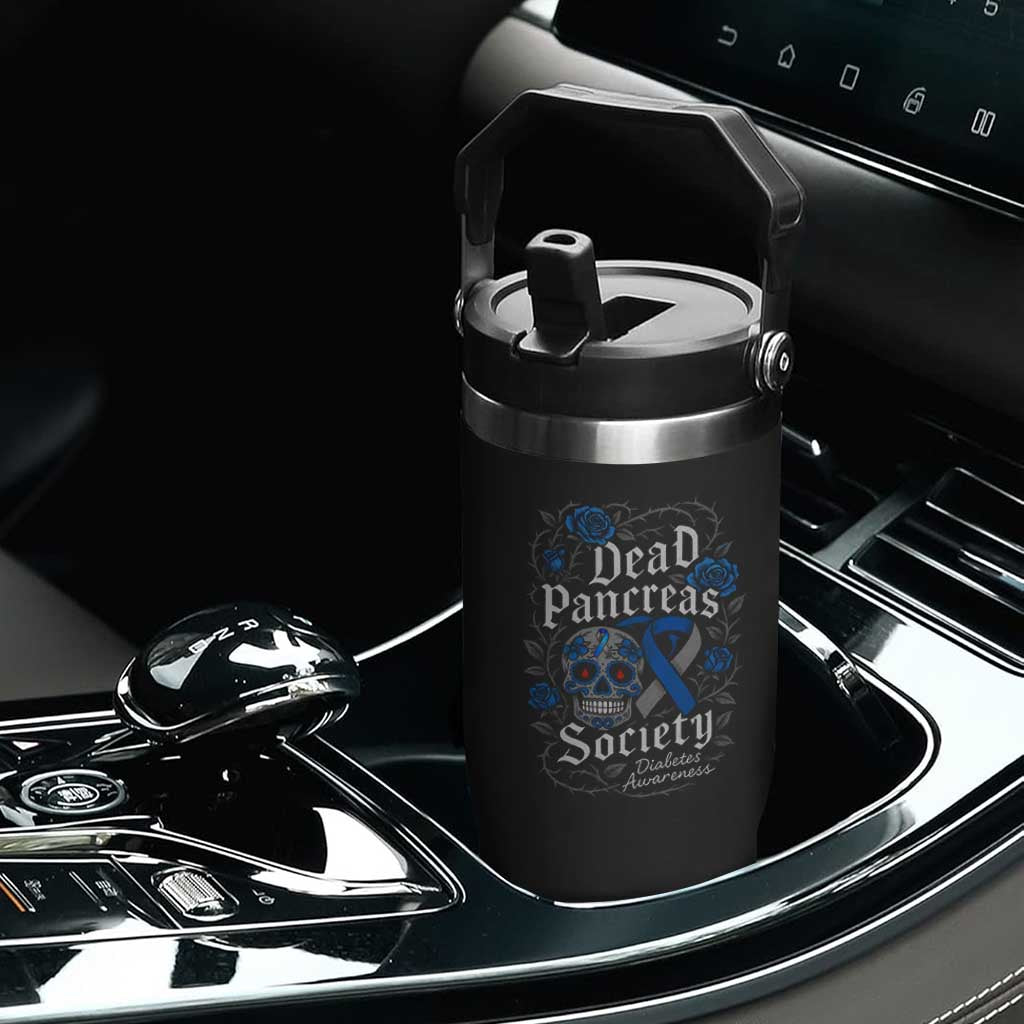 Funny Diabetes Type 1 Awareness Flip Straw Tumbler Dead Pancreas Society Sugar Skull TS10 Print Your Wear
