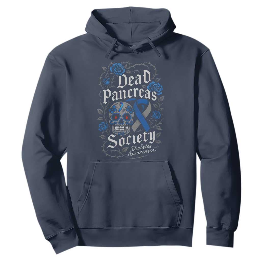 Funny Diabetes Type 1 Awareness Hoodie Dead Pancreas Society Sugar Skull TS10 Navy Print Your Wear