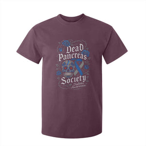 Funny Diabetes Type 1 Awareness T Shirt For Kid Dead Pancreas Society Sugar Skull TS10 Maroon Print Your Wear