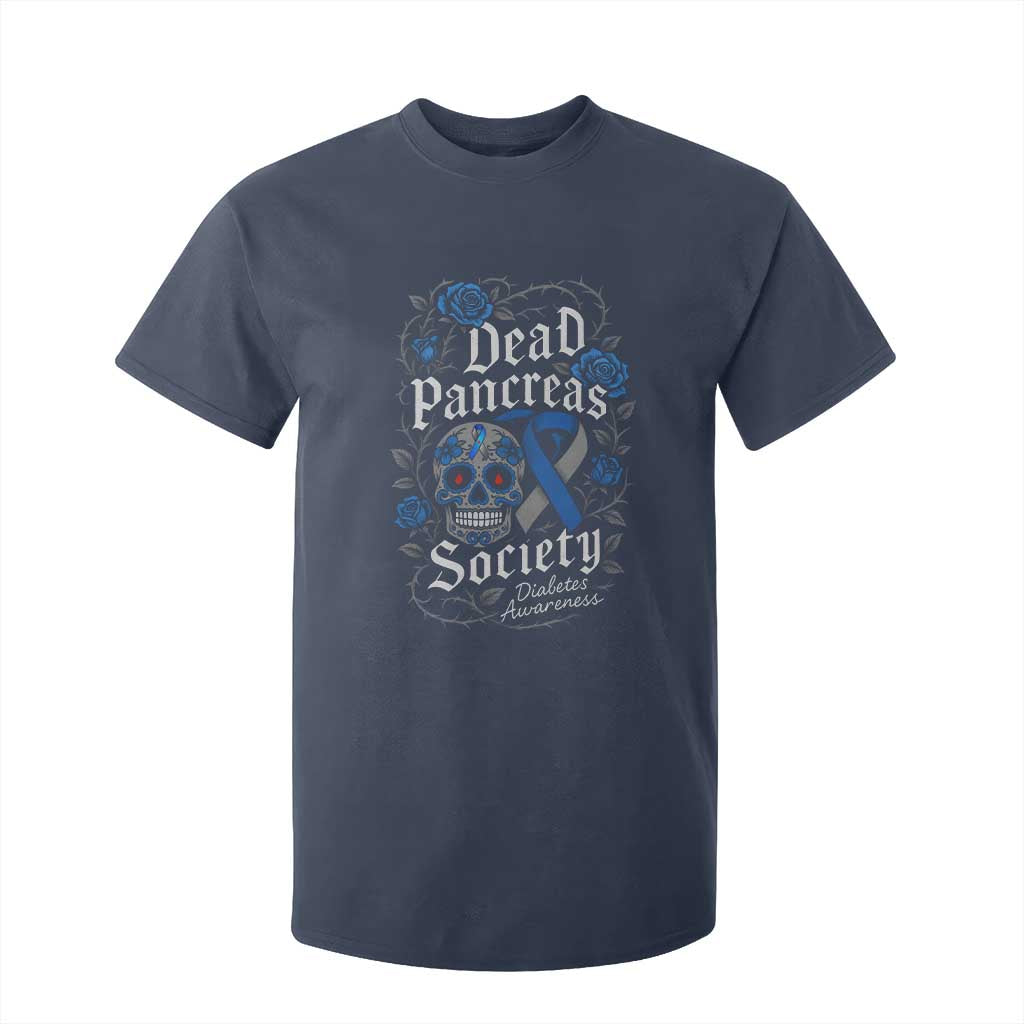 Funny Diabetes Type 1 Awareness T Shirt For Kid Dead Pancreas Society Sugar Skull TS10 Navy Print Your Wear