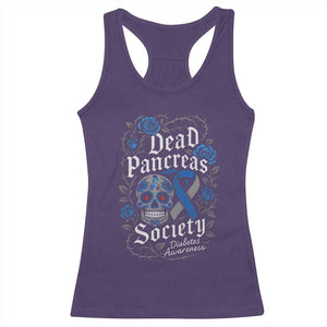 Funny Diabetes Type 1 Awareness Racerback Tank Top Dead Pancreas Society Sugar Skull TS10 Purple Print Your Wear